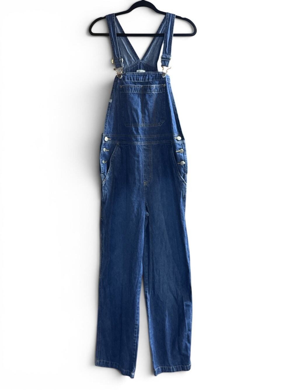 Vintage Cherokee Bib Overalls Women's M Relaxed Fit Casual Work Dark Wash Denim